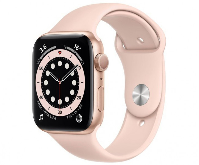 Apple Watch 6 44mm GPS Gold Aluminum Case w. Pink Sand Sport Band (M00E3) б/у